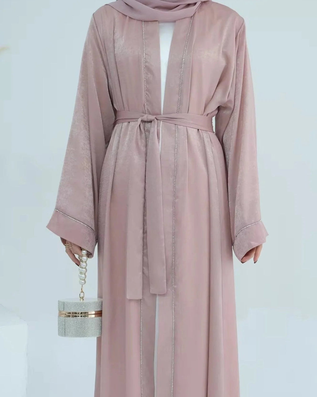 Pink Stonework Abaya