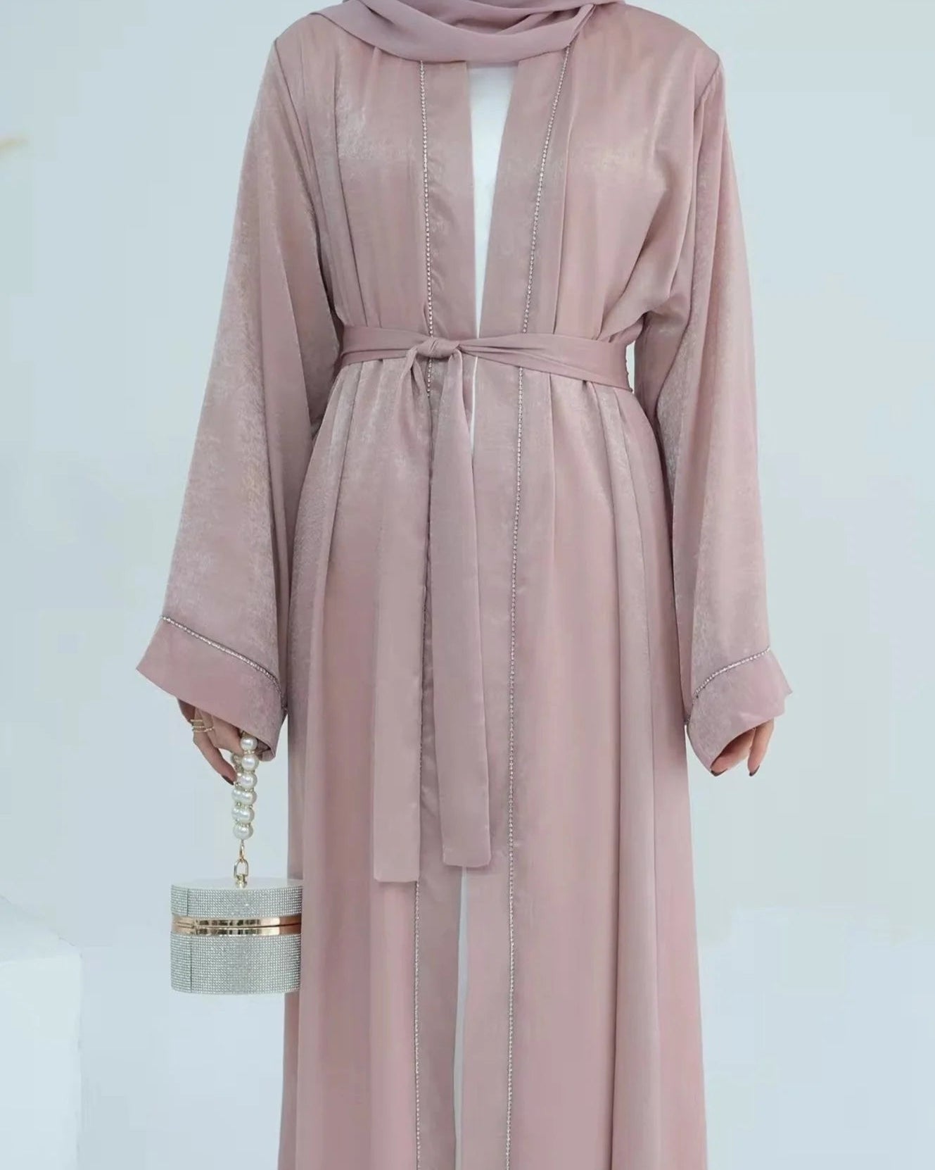 Pink Stonework Abaya