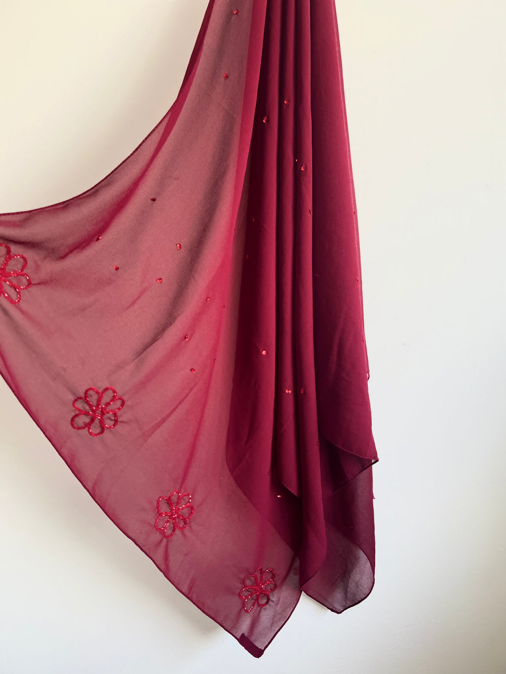 Deep Rose Flower Hijab