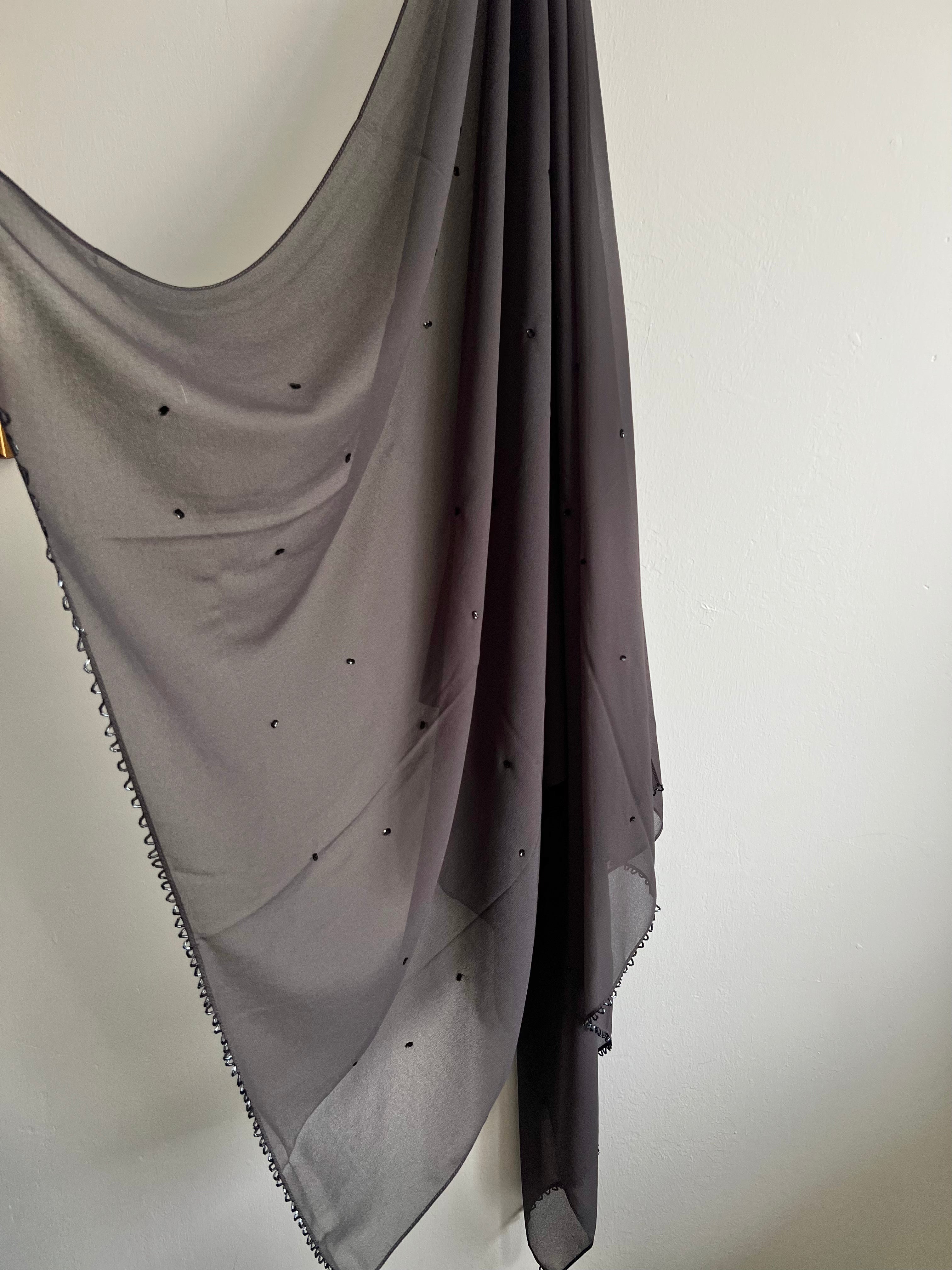 Kinari Hijab - Charcoal Grey