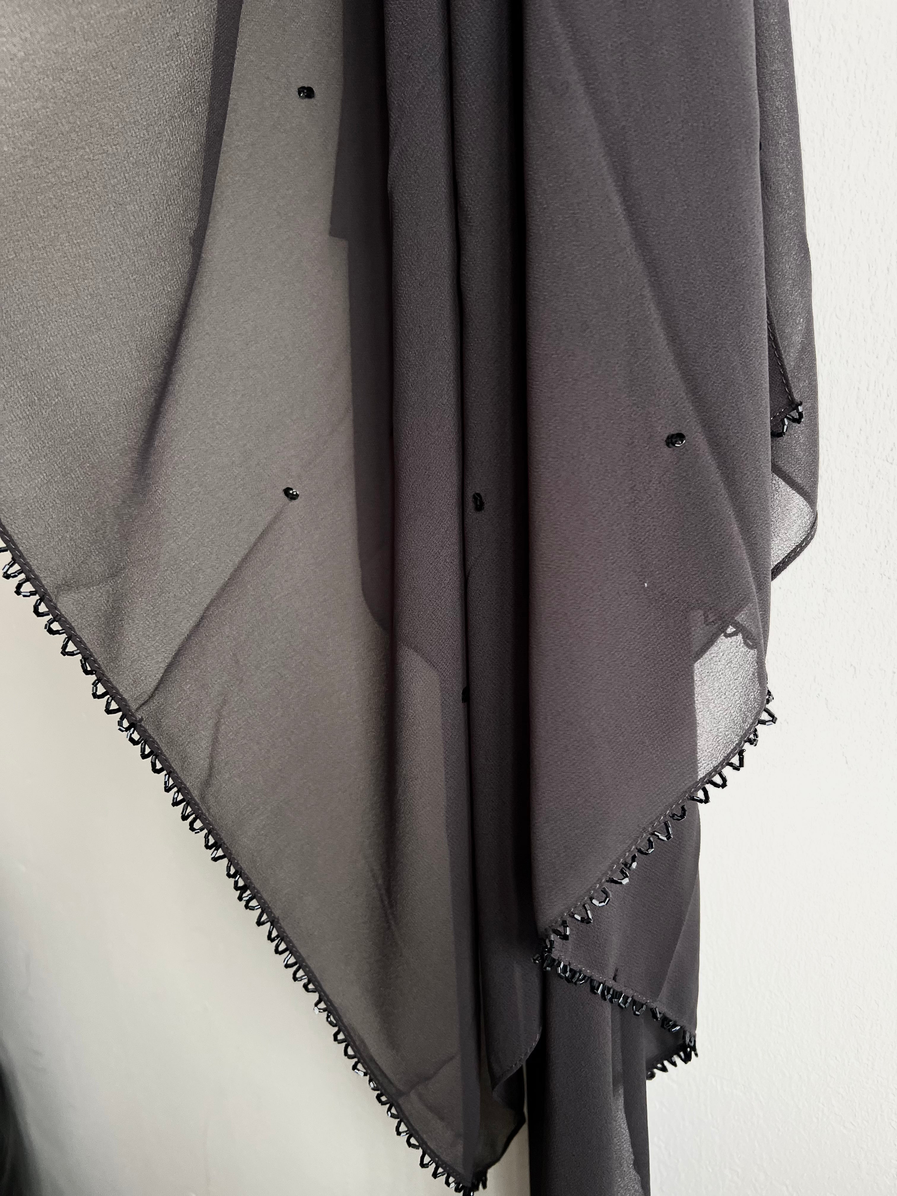 Kinari Hijab - Charcoal Grey