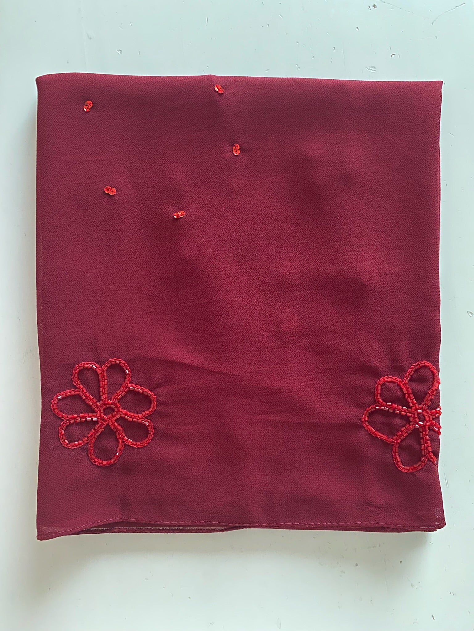 Deep Rose Flower Hijab