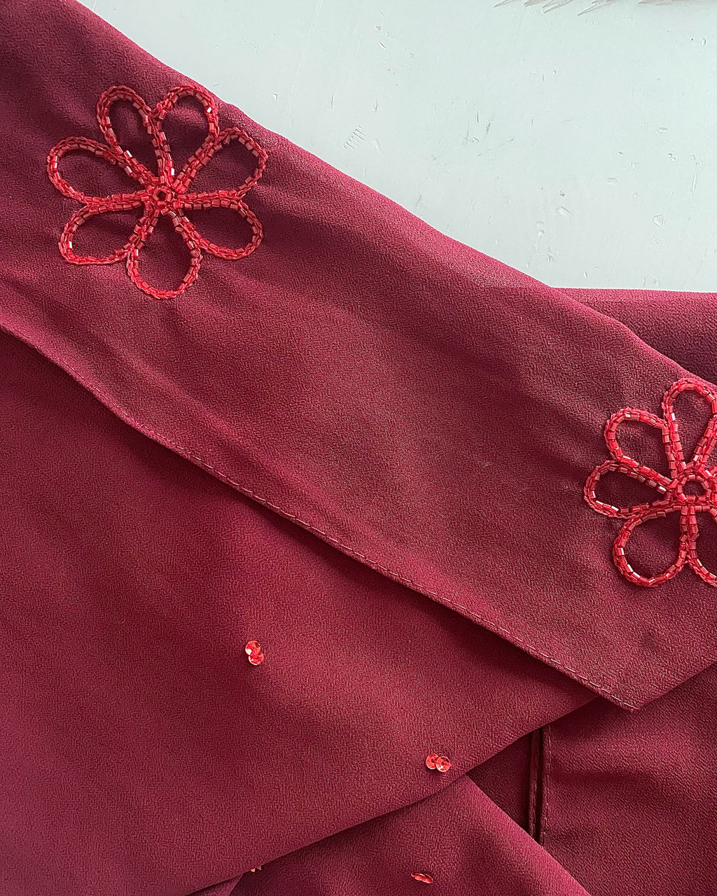 Deep Rose Flower Hijab