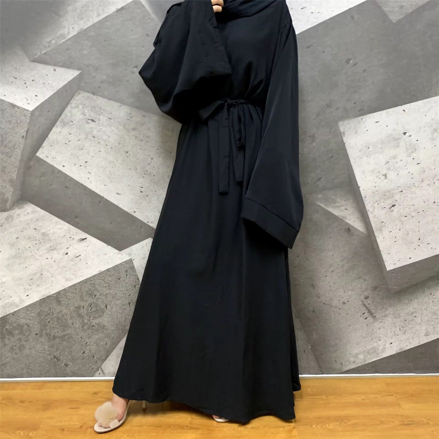 Plain Nida Abaya - Black